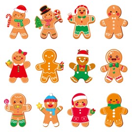 240 Pcs Christmas Gingerbread Man Stickers Christmas Labels for Winter Christmas Cards Envelopes Seals Christmas Decoration Crafts Party Favors