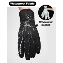 INBIKE Winter Gloves Waterproof Cycling Gloves Cycling Gloves Ski Gloves Thermal Thinsulate Gloves for Bicycle Motorcycle Ski Work Driving Black M