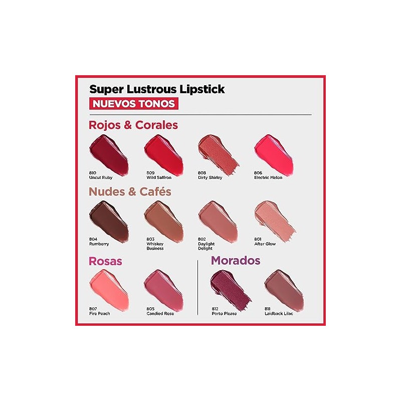 Revlon Super Lustrous Lipstick, Creamy Formula For Soft, Fuller-Looking Lips,