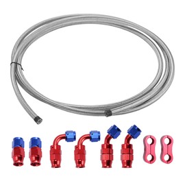 X AUTOHAUX AN8 Fuel Line Kit 10ft Vacuum Hose Automotive Fuel Hose with Adapters 1 Set