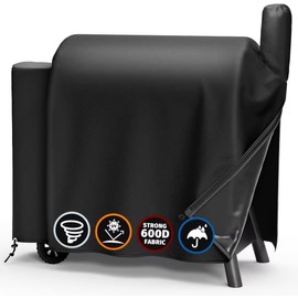 SHINESTAR Grill Cover for Traeger Pro 34/780 Series, 600D Heavy Duty Waterproof Wood Smoker Cover with Zipper & Adjustable Drawstring, Pellet BBQ Cover for 34 Elite/Century, Texas, Z Grills and More