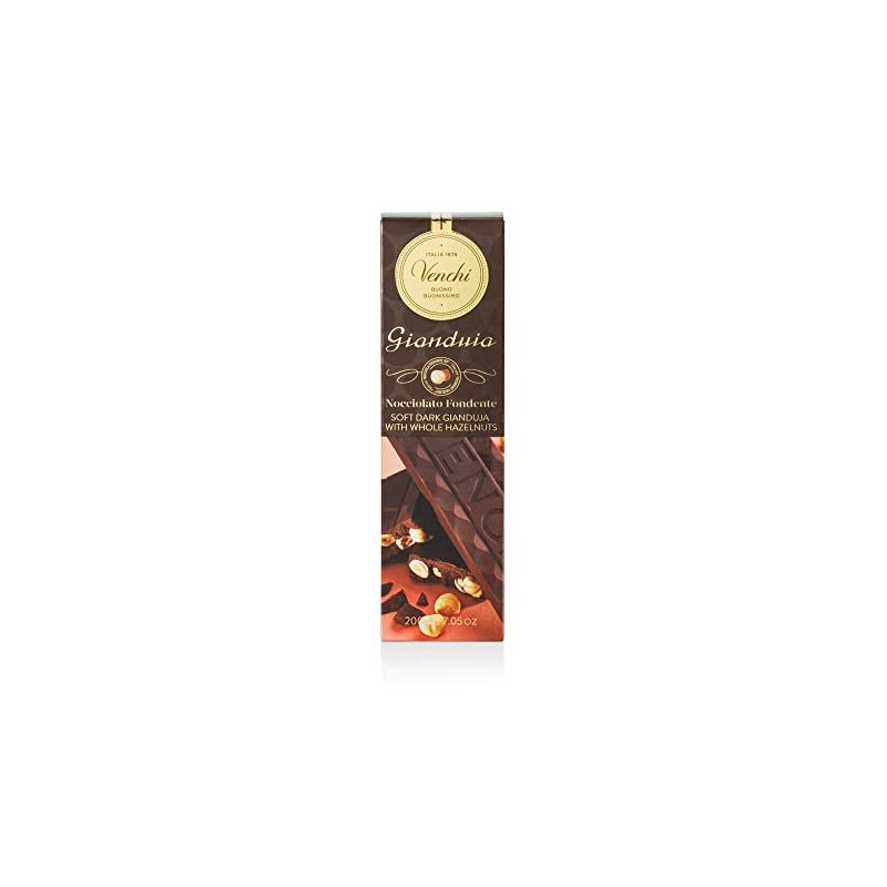 Venchi - Dark Gianduia with Hazelnuts Soft Bars, 7.05 oz