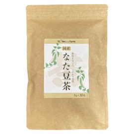 Domestically grown rapid-bean tea, 0.1 oz (3 g) x 30 packets, tea bag, roasting, deep roasting, sword bean tea, catamame tea, catamame tea, decaffeinated health tea