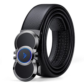 VANNANBA Mens Belts Leather Ratchet Dress Belt with Automatic Sliding Buckle, Designer Works Belts for Jeans Pants