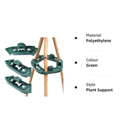 KINGLAKE 2Pcs Bamboo Cane Wigwam Holder Grip Cane Connector Sweet Pea Bean Supports Plant Climbing Support, 10 x Segments