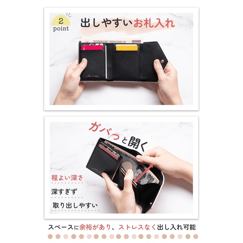 Ambitions Mini Wallet, Tri-Fold (Genuine Leather Luster and Glossy, Won't