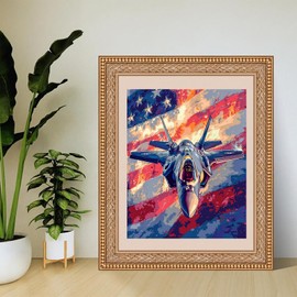 XTXGERL Paint by Number for Adults US Air Force Flag Fighter Acrylic Easy Paint by Numbers for Adults Beginner DIY Painting by Numbers for Gift Home Wall Decor 16”W x 20”L
