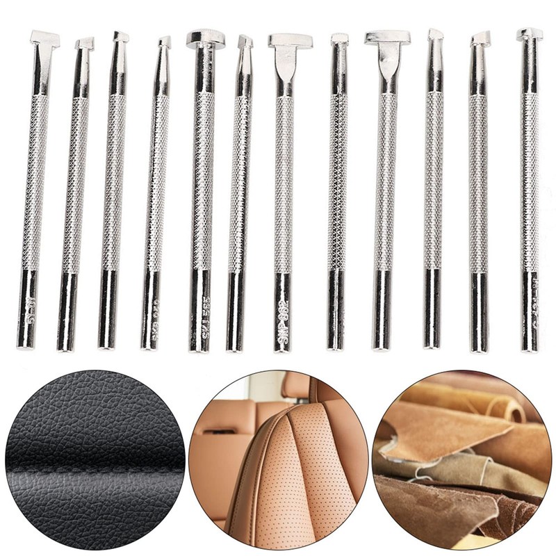 12pcs Leather Punch Tool Set Stamp Steel Punch Tool Leather