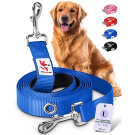 Hands-Free Dog Leash Training Running Snapleash, Waist & Shoulder Lead for Walking, Traffic Lead, Dual Pet Leash Adjustable for Large, Medium and Small Dog Breeds (Blue, Large (1in x 7.5ft))