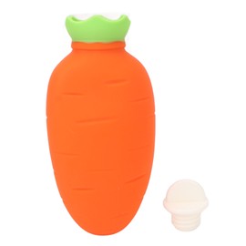 Carrot Hot Water Bottle Cute Silicone Microwaveable Anti Leakage Handheld Hot Water Bag 330ml Orange