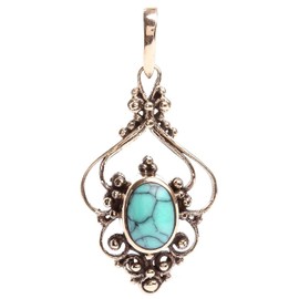 Windalf Women's Jewellery Pendant with Stone Salia 3.3 cm Turquoise Bronze, Bronze Turquoise Bronze, Turquoise