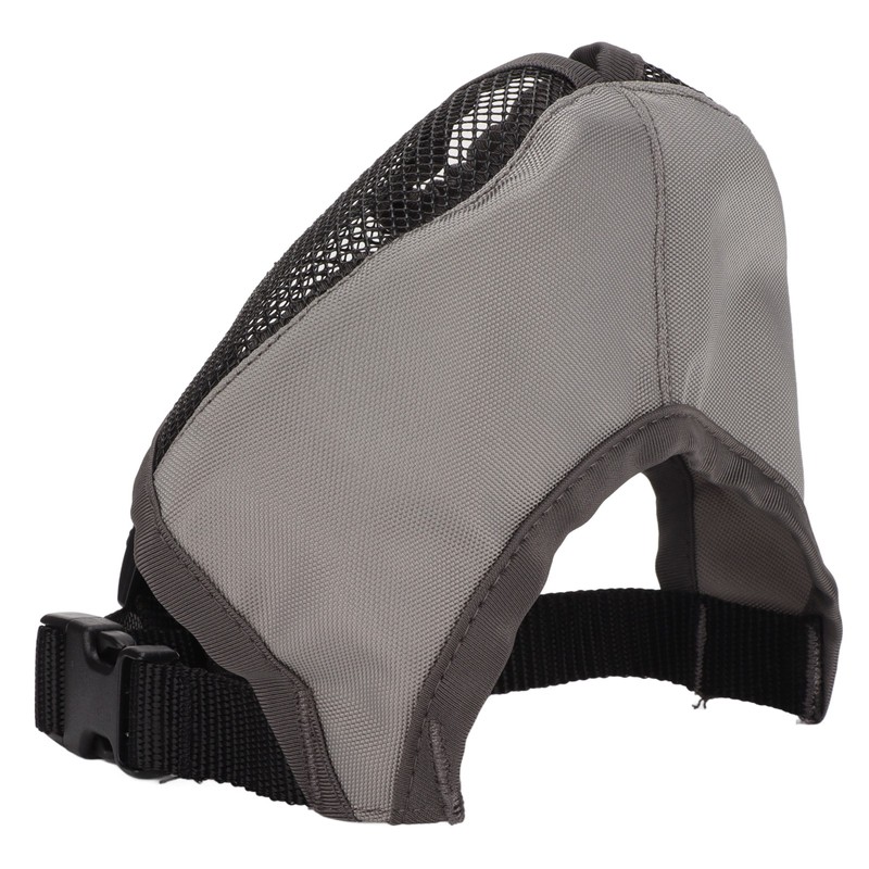 Adjustable Bulldog Mask Bite and Barking Dog Muzzle Eye Closed
