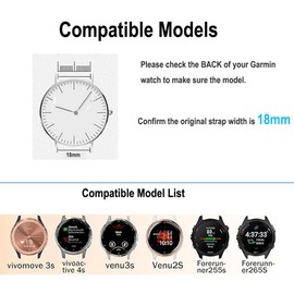 18mm Magnetic Braided Stretchy Loop Nylon Bands Compatible with Garmin Venu 3S/Venu 2S/Vivoactive 4S/Vivomove 3S/Forerunner 265S Watch Band, Soft Elastic Woven Sport Quick Release Strap for Women Men