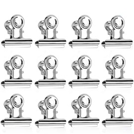 Bulldog Paper Clips Silver, Pack of 50 Metal Hinge Clips, 22 mm Metal Clips, Clips for Photos, Kitchen at Home, Office Furniture and Office Supplies (Silver)