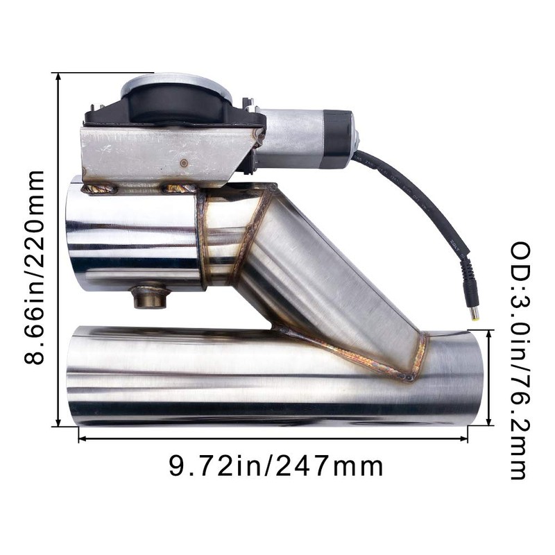 SPELAB Electric Alloy Steel Exhaust Cutout Valve 3.0 Inch 76mm