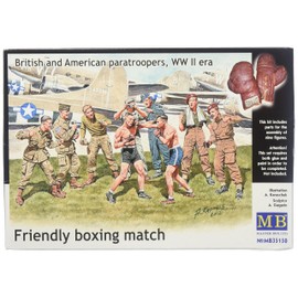 Master Box Models "Friendly Boxing Match" British and American Paratroopers WWII Era Model Building Kit (9 Figures Set), Scale 1/35