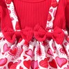 Unutiylo Preemie Baby Girl Valentine's Day Outfit Infant Heart Suspender