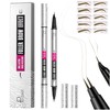 2 Pack Microblading Eyebrow Pen, 2-in-1 Dual-Ended Waterproof 2 Fork