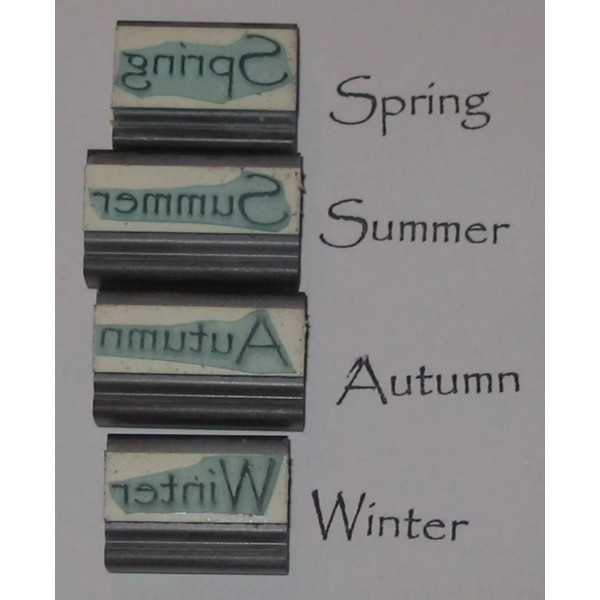 Amazing Arts Spring Summer Autumn Winter word Rubber Stamps set