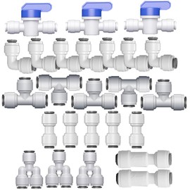 Quick Connect 1/4" OD Fittings – 25PCS Straight Push-to-Connect Water Tube Kit for RO Systems, Fridge Installation, Water Purifiers, Aquariums, Coffee Machines & Ice Makers