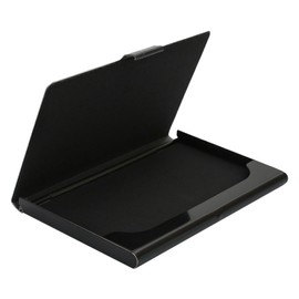 Stainless Steel Business Card Holder, Slim Business Card Holder for Professionals, Buckle Style, Closed Business Card Holder, Black Business Card Holder, Card Case for Business Cards, black, Classic