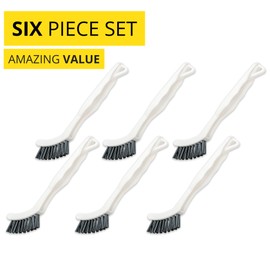 Supplymaid 6-Pack Grout Cleaner Brush Scrub Set - Stiff Bristle Scrubbing & Detail Cleaning Brushes for Household Use on Bathtub, Shower, Kitchen, Tile Floors, Sink, Grooves, Window Tracks, Drains
