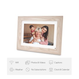 Simply Smart Home Photoshare 10” WiFi Digital Picture Frame, 10.1" Multi color - WHITE WASH