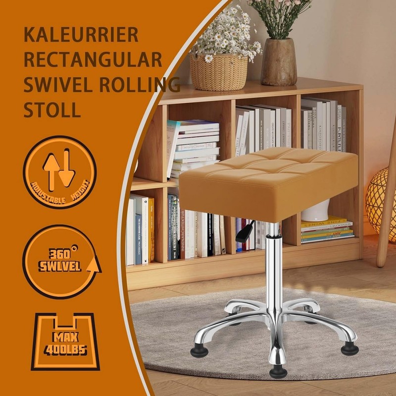 Kaleurrier Heavy Duty Stools with Bell Glides Backless Height Adjustable