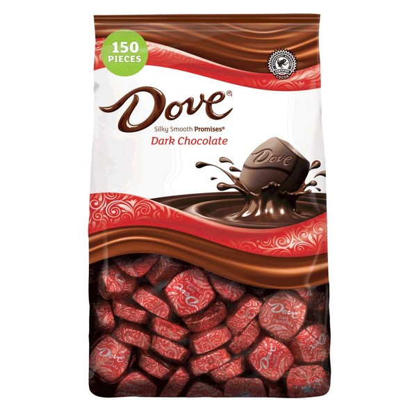 DOVE PROMISES Dark Chocolate Candy Individually Wrapped Bulk Pack( 43.07 oz, 150 Piece) Bag