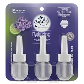 Glade Aromatizante para Hogar Mood Collection, Aroma Relaxing Lavender, Aromatizante Lquido Elctrico de Ambiente, 3 Repuestos de 21ml                 