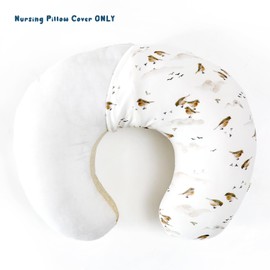 GRSSDER Nursing Pillow Cover, Stretchy Soft Minky Breast Feeding Pillow Covers, Fit Most Nursing Support Pillows for Breastfeeding, Comfortable Safe Pillow Cover, Lovely Birds