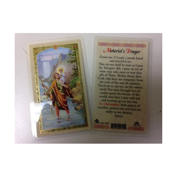 Holy Prayer Cards for Saint Christopher's Motorist's Prayer in English