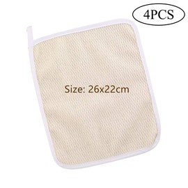 4 Pack Exfoliating Face and Body Wash Cloths 2-Sided Bath Towel Exfoliating Scrub Cloth for Women and Man Washcloth with Soft Handle and Fine Mesh(26 x 22cm)