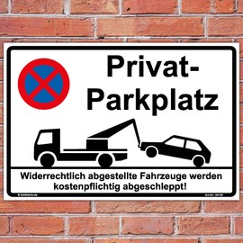Private Parking Sign 210 x 140 mm Sturdy Aluminium Composite Plate 3 mm Thick with 4 Corner Holes