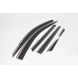 AUTOCLOVER Tape-On Rain Guards Window Visors 6 Pcs Set for Hyundai Tucson 2016 2017 2018 2019 2020 2021 / Window Deflectors, Out-Channel Vent Shades (Smoked)