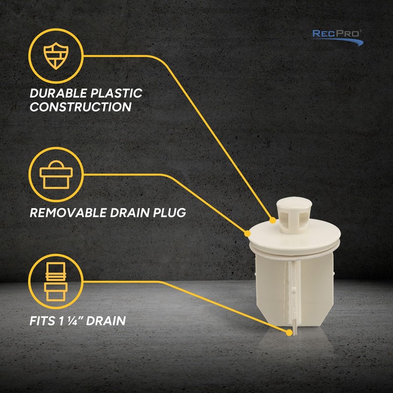 RecPro RV Drain Stopper | Fits 1 1/4" Drains |