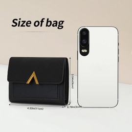 MultiValue Women's Purse, Leather Women's Purse, Triple Folded, Multifunctional Women's Purse, Wallet for Women with Press Stud Zip for Women and Girls, black, Modern