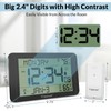 Geevon Atomic Clock with Indoor Outdoor Temperature–10.8'' Self-Setting Digital Wall