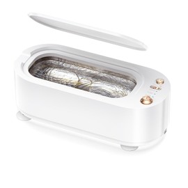 UOPR Small Ultrasonic Cleaning Machine 50000hz Strong Vibration 650ml 3-Stage Timer Glasses Cleaning Machine Denture Cleaning Watch Cleaning Glasses Washing Machine Ultrasonic Cleaning Machine for