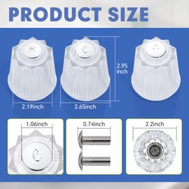ZephyrJazz Bathtub and Shower 3 Piece Windsor Replacement Handles for Price Pfister Systems, 12 Point Broach,3 Piece Set of Hot, Cold, Diverter, Clear Acrylic
