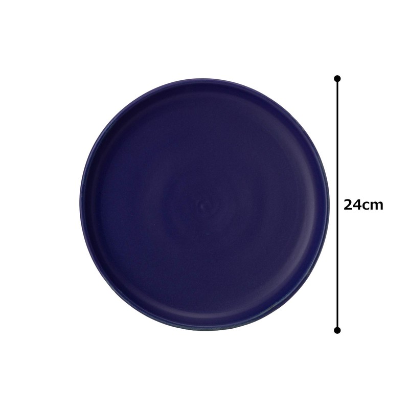 Rikizo R-886533 Plate, Blue, Indigo, Diameter 9.4 inches (24 cm)