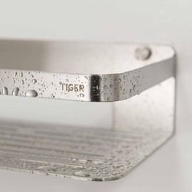 Tiger Caddy Shower Basket, Stainless Steel Brushed, 24 x 10.6 x 7 cm