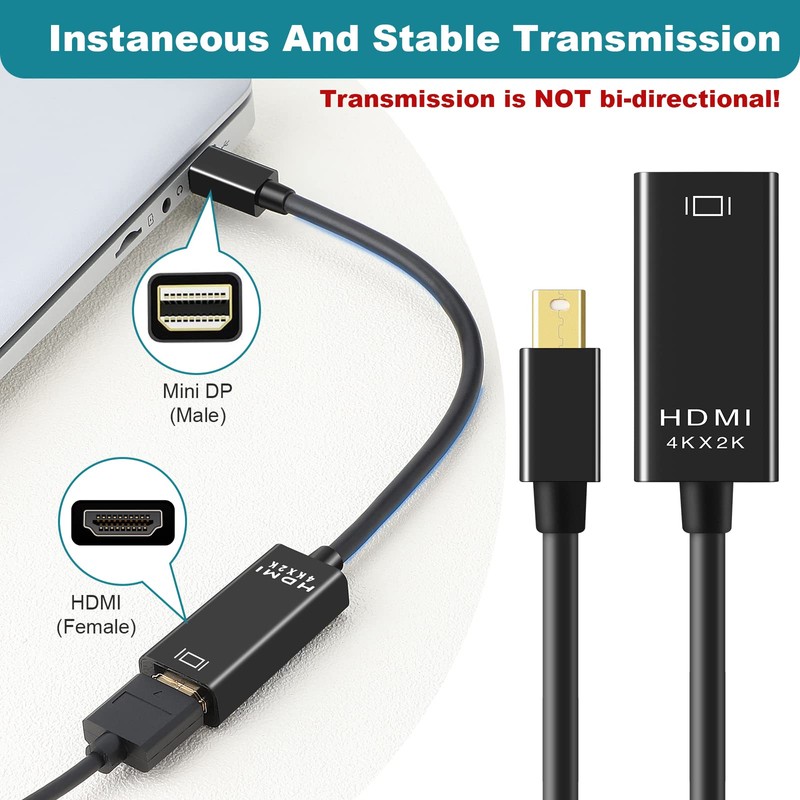 PASOW Mini DisplayPort to HDMI Adapter, Mini DP Thunderbolt to