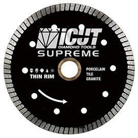 7-Inch Thin Rim Turbo Diamond Blade - Reinforced on both sides For Cutting Ceramic Tile, Tile and Porcelain Tile