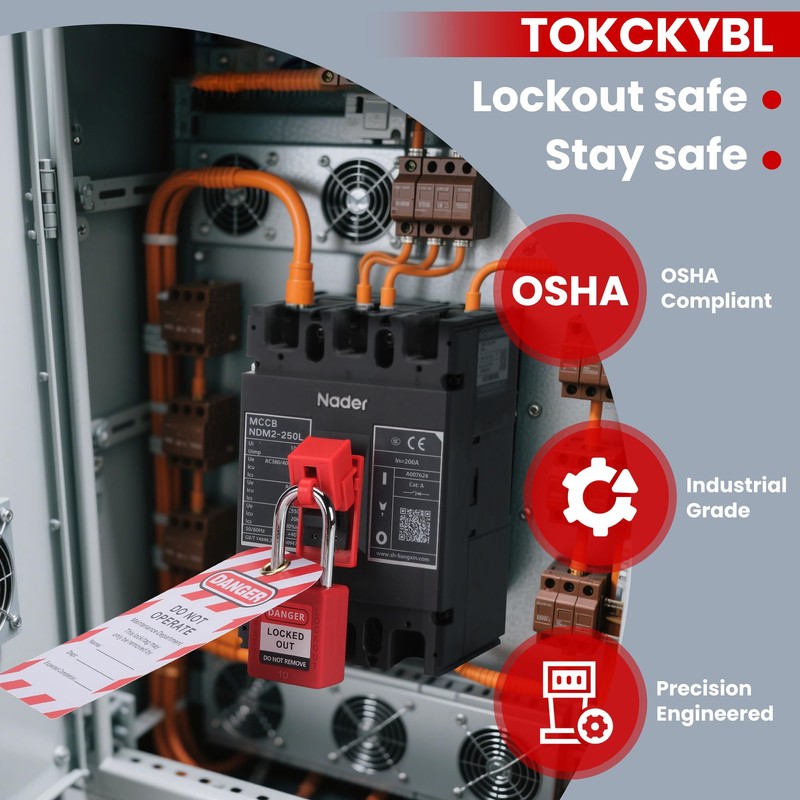 TOKCKYBL Circuit Breaker Lockout Kit,12-Pack - OSHA Compliant Lockout Tagout