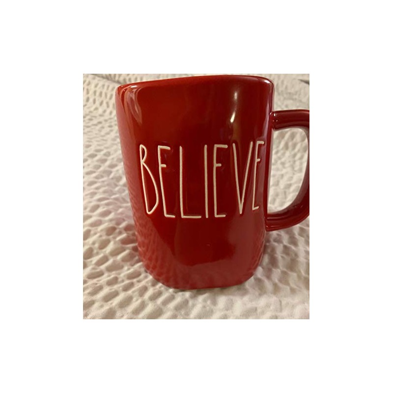 Rae Dunn Ceramic Believe LL Red Christmas mug
