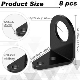 Therwen 8 Pcs 3/16" Mounting Hole Brake Bolt on Type Brake Line Tabs Mounting Tabs 90 Degree Brake Line Adapter Weld