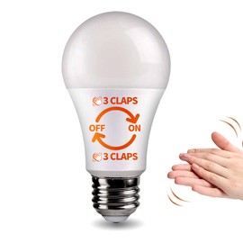 SYSAI 3 Claps Light, Sound Activated ON/Off Solution, Clap Detection, Smart Home, Upgrade Your Bedroom Lamp Bulb，Easy to Install, As Seen On TV, Soft White, 8-Watt