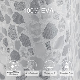 WELTRXE Bathroom Shower Curtain Liner 8G EVA Thick, 72x72 Inch 3D Frosted Pebble Plastic Shower Curtains, Heavy Duty Waterproof Shower Liner with Weighted Magnets, 12 Hooks, Rustproof Metal Grommet