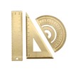 Brass Mathematical Geometry Set Retro Metal Wave Ruler and Triangle